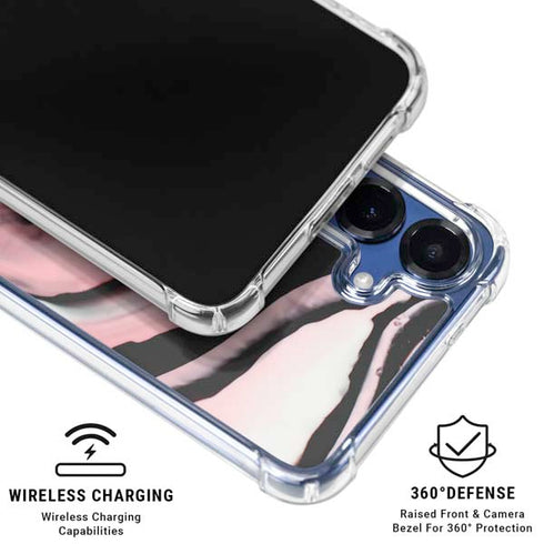 Pink Marble Ink Galaxy S25 Clear Case